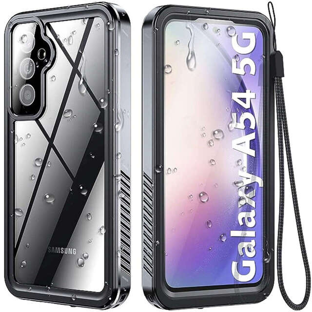 Alogy Etui wodoodporne do Samsung Galaxy A54 360 Pancerne Armor IP68 ze smyczką Czarne