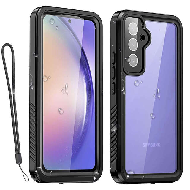 Alogy Etui wodoodporne do Samsung Galaxy A54 360 Pancerne Armor IP68 ze smyczką Czarne