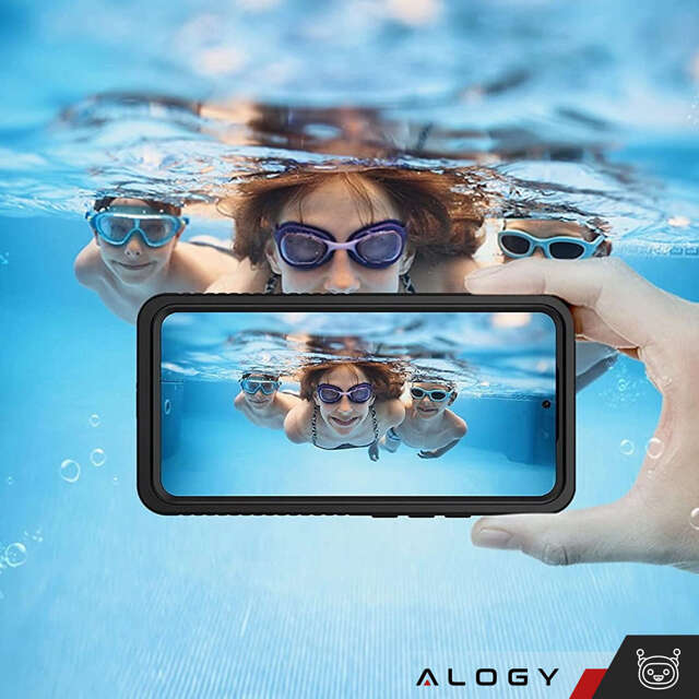 Alogy Etui wodoodporne do Samsung Galaxy A54 360 Pancerne Armor IP68 ze smyczką Czarne