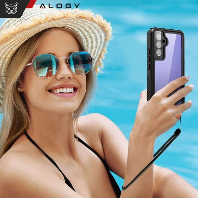 Alogy Etui wodoodporne do Samsung Galaxy A54 360 Pancerne Armor IP68 ze smyczką Czarne