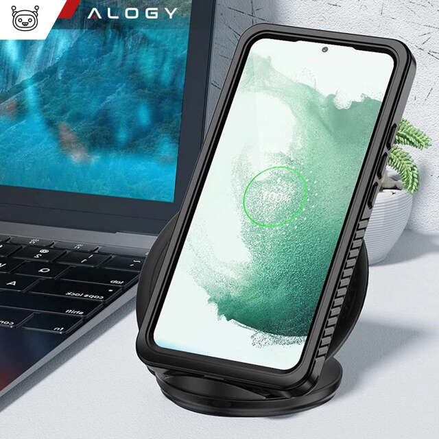 Alogy Etui wodoodporne do Samsung Galaxy S21 FE 360 Pancerne Armor IP68 ze smyczką Czarne