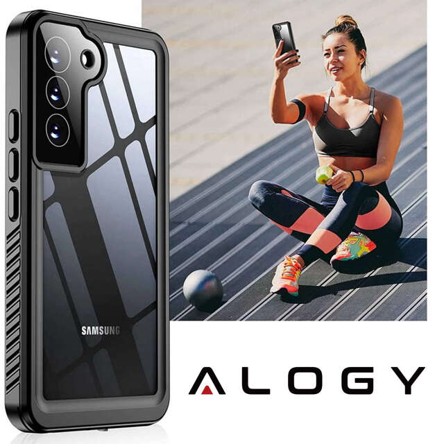 Alogy Etui wodoodporne do Samsung Galaxy S21 FE 360 Pancerne Armor IP68 ze smyczką Czarne