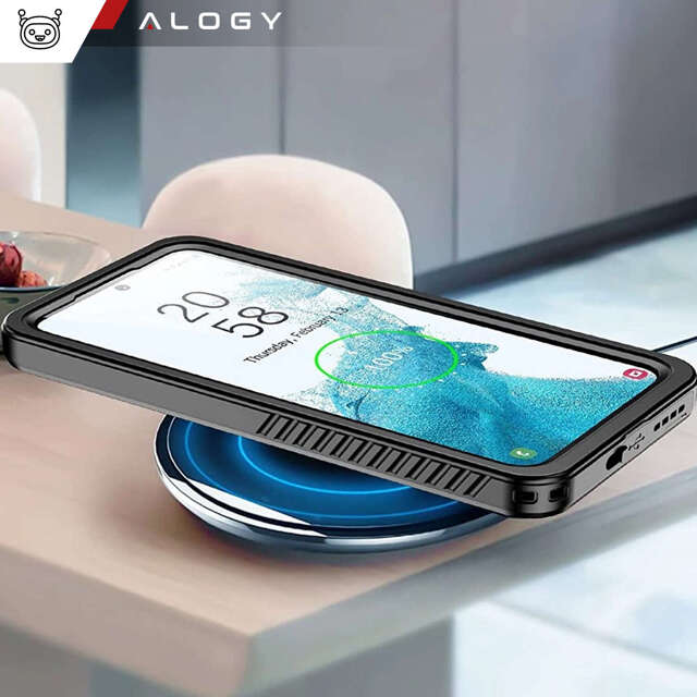 Alogy Etui wodoodporne do Samsung Galaxy S21 FE 360 Pancerne Armor IP68 ze smyczką Czarne