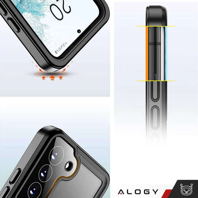 Alogy Etui wodoodporne do Samsung Galaxy S21 FE 360 Pancerne Armor IP68 ze smyczką Czarne