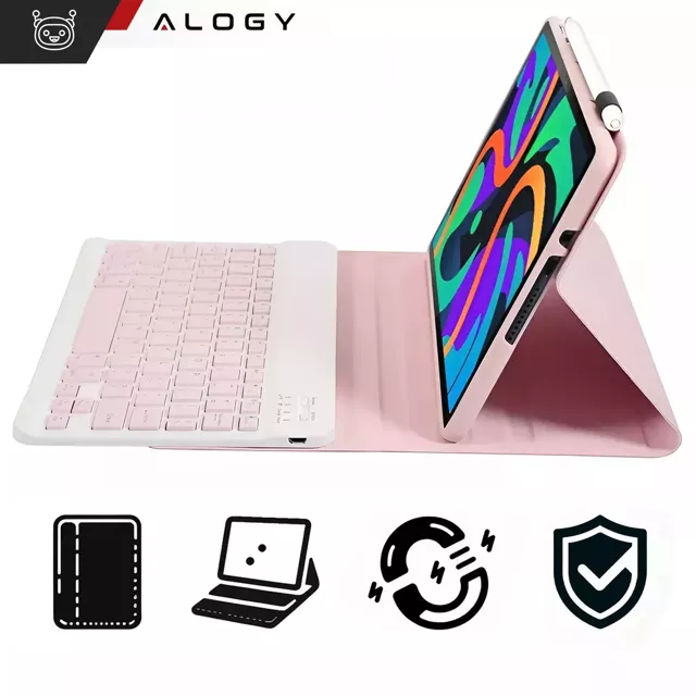 Alogy Etui z klawiaturą do Lenovo Tab M11 10.95" TB330FU / TB330XU klawiatura Bluetooth Różowe