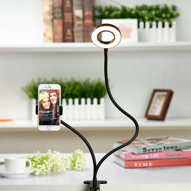 Alogy Fotograficzna Lampa pierścieniowa LED do selfie uchwyt na telefon