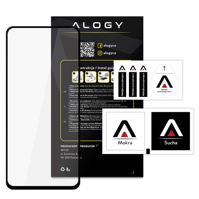 Alogy Full Glue case friendly Szkło hartowane do etui do Samsung Galaxy A73 / A73 5G Czarne