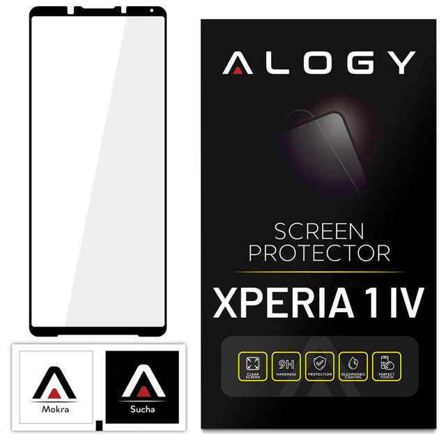 Alogy Full Glue case friendly Szkło hartowane do etui do Sony Xperia 1 IV Czarne