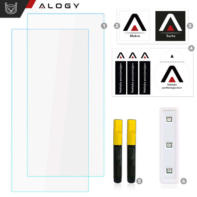 Alogy Glass z lampą UV Glue 2x Szkło hartowane do Samsung Galaxy S24 Ultra na ekran [2szt]