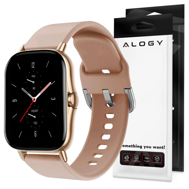 Alogy Gumowy Uniwersalny pasek sportowy Strap do smartwatcha 20mm Biały