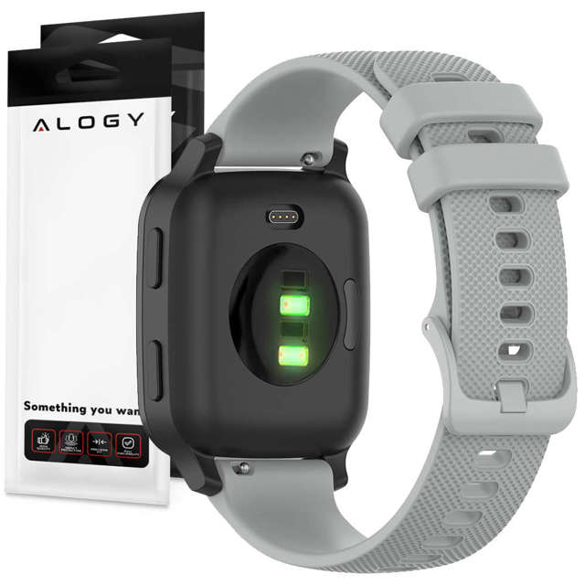 Alogy Gumowy Uniwersalny pasek sportowy Strap do smartwatcha zegarka 18mm Szary