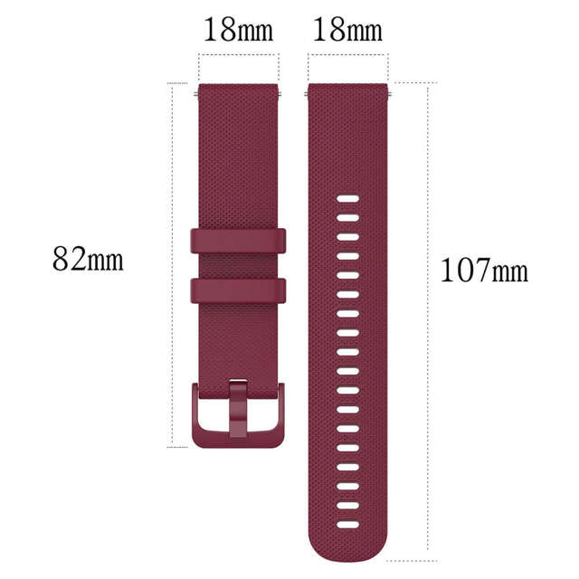 Alogy Gumowy Uniwersalny pasek sportowy Strap do smartwatcha zegarka 18mm bordowy