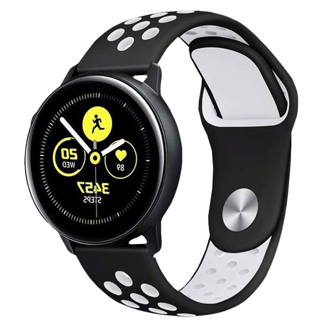 Alogy Gumowy Uniwersalny pasek sportowy soft band do smartwatcha 22mm Czarno-biały