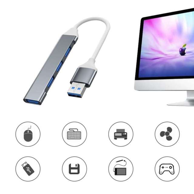 Alogy HUB USB-A na 4 porty USB 3.0 5GB/s Adapter rozdzielnik koncentrator sieciowy