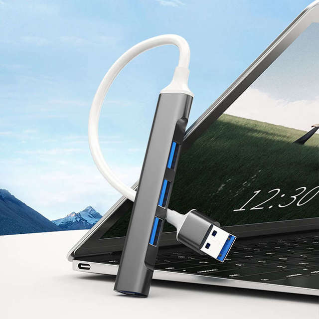 Alogy HUB USB-A na 4 porty USB 3.0 5GB/s Adapter rozdzielnik koncentrator sieciowy