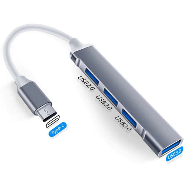 Alogy HUB USB-C na 4 porty USB 3.0 5GB/s Adapter rozdzielnik koncentrator sieciowy