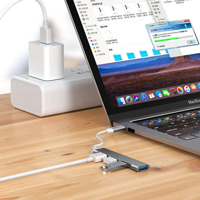 Alogy HUB USB-C na 4 porty USB 3.0 5GB/s Adapter rozdzielnik koncentrator sieciowy