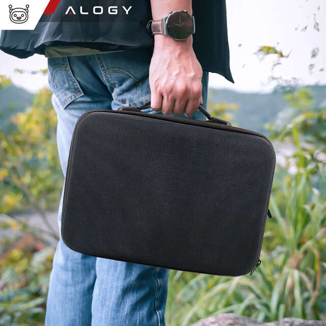 Alogy Hard Case Pokrowiec sztywny kuferek walizka etui do drona DJI Mini 4 Pro / DJI Mini 3 Pro / Mini 3 twarde z paskiem Czarny