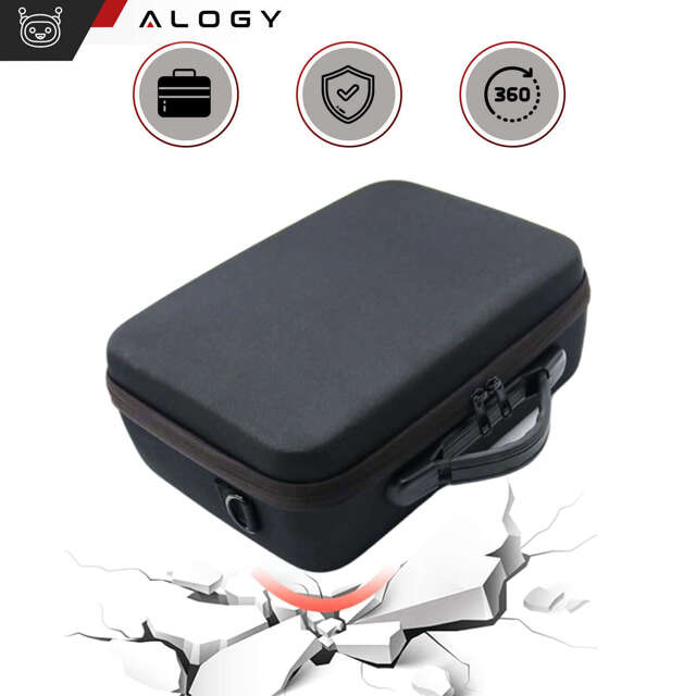 Alogy Hard Case Pokrowiec sztywny kuferek walizka etui do drona DJI Mini 4 Pro / DJI Mini 3 Pro / Mini 3 twarde z paskiem Czarny