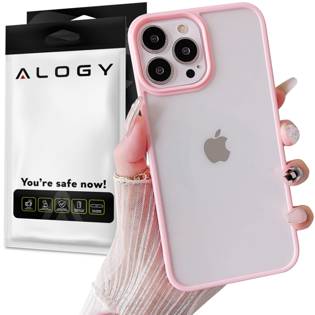 Alogy Hybrid Candy Case Etui ochronne obudowa do Apple iPhone 13 Pro różowo-przezroczyste