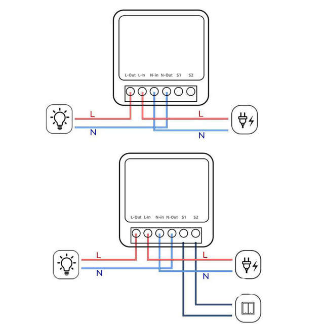 Alogy Inteligentny przełącznik WiFi mini dopuszkowy włącznik inteligentny dom Tuya Smart Life 16A biały