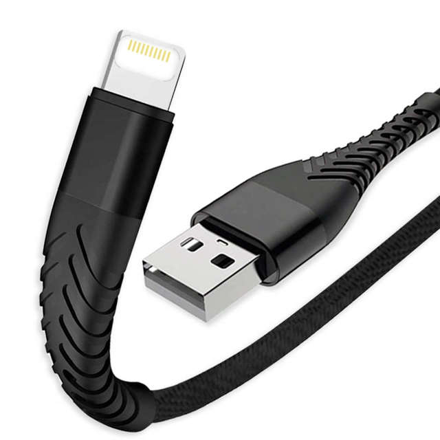 Alogy Kabel 2m Nylon Charging Cable USB do Lightning do ładowania Black