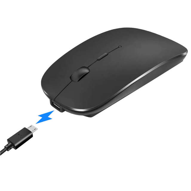 Alogy Komputerowa myszka mysz bezprzewodowa Bluetooth Mouse do laptopa tabletu 2.4GHZ Czarna