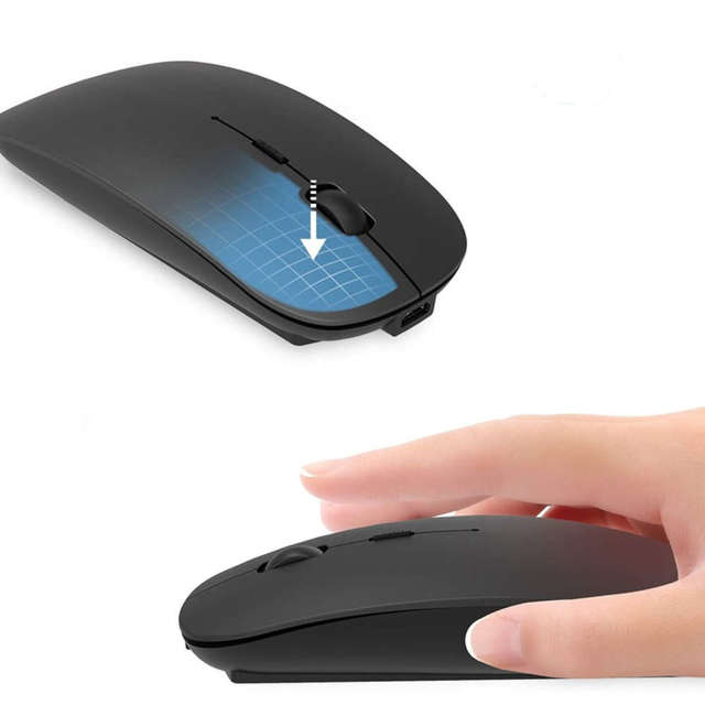 Alogy Komputerowa myszka mysz bezprzewodowa Bluetooth Mouse do laptopa tabletu 2.4GHZ Czarna