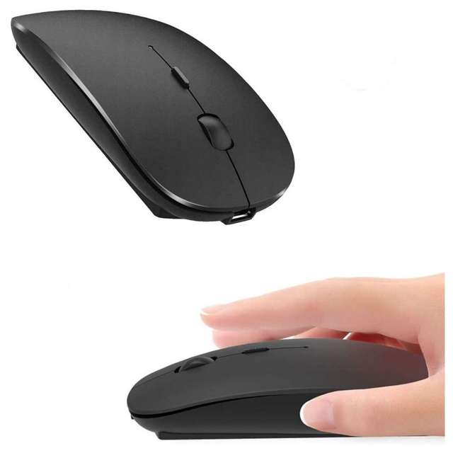 Alogy Komputerowa myszka mysz bezprzewodowa Bluetooth Mouse do laptopa tabletu 2.4GHZ Czarna