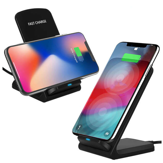 Alogy Ładowarka indukcyjna Qi Stand Charger uchwyt na telefon stojak z ładowaniem 15W Czarna