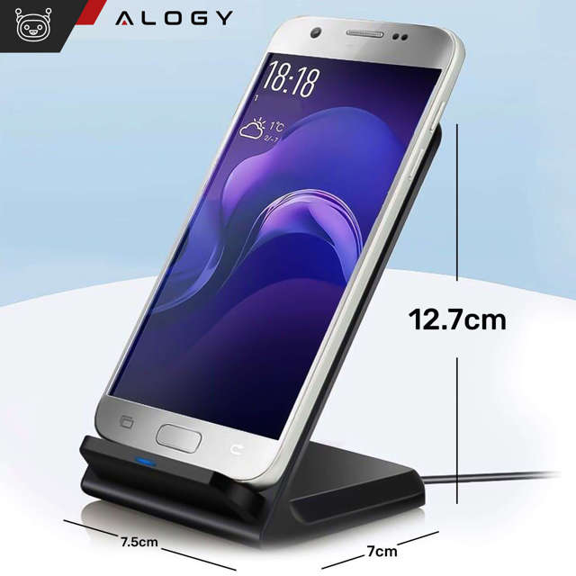 Alogy Ładowarka indukcyjna Qi Stand Charger uchwyt na telefon stojak z ładowaniem 15W Czarna