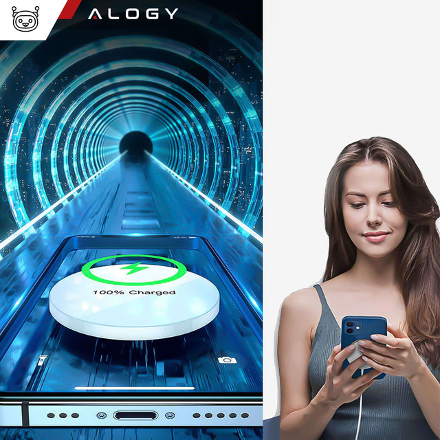Alogy Ładowarka indukcyjna Qi do iPhone 12 magnetyczna USB-C Type C