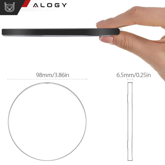 Alogy Ładowarka indukcyjna okrągła Qi LED Charger 15W bezprzewodowa + kabel USB-C Czarny