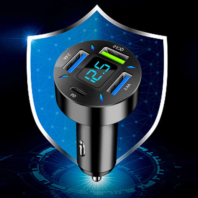 Alogy Ładowarka samochodowa Car Charger 66W 3xUSB 1xUSB-C Type C Szybkie ładowanie Quick Charge QC 3.0 PD