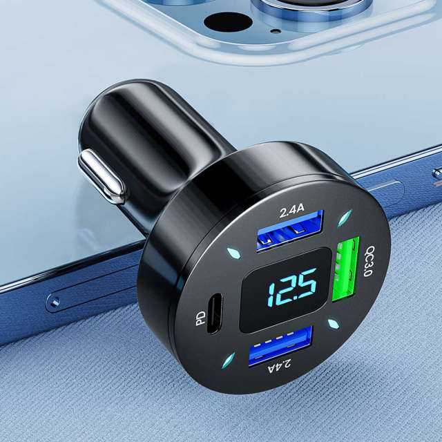 Alogy Ładowarka samochodowa Car Charger 66W 3xUSB 1xUSB-C Type C Szybkie ładowanie Quick Charge QC 3.0 PD