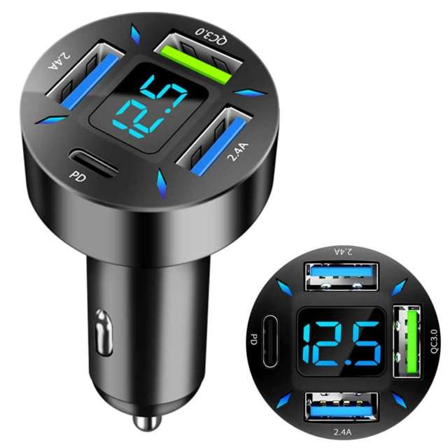 Alogy Ładowarka samochodowa Car Charger 66W 3xUSB 1xUSB-C Type C Szybkie ładowanie Quick Charge QC 3.0 PD