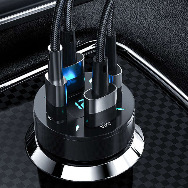 Alogy Ładowarka samochodowa Car Charger 66W 3xUSB 1xUSB-C Type C Szybkie ładowanie Quick Charge QC 3.0 PD