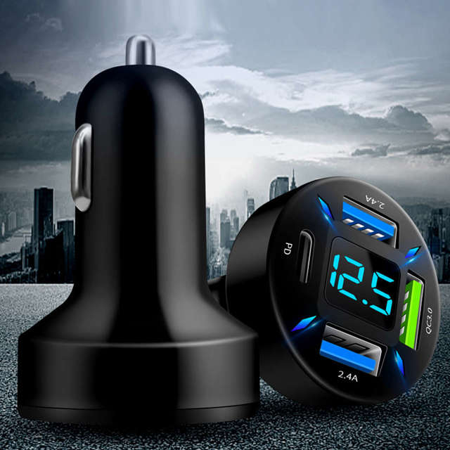 Alogy Ładowarka samochodowa Car Charger 66W 3xUSB 1xUSB-C Type C Szybkie ładowanie Quick Charge QC 3.0 PD