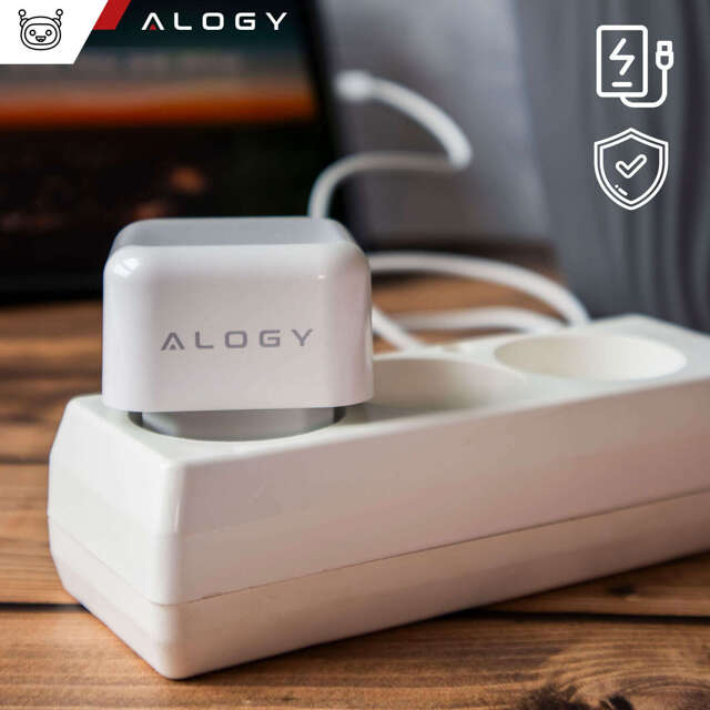 Alogy Ładowarka sieciowa szybka 35W 2x USB-C USB typ C PD do iPhone 2-portowa kostka Biała