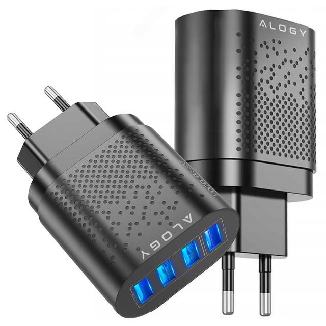 Alogy Ładowarka sieciowa szybka 4x USB Quick Charge 3.0 2.4A Czarna