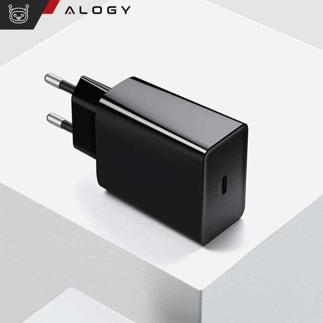 Alogy Ładowarka sieciowa szybka USB-C PD 20W + Kabel Lightning do iPhone 1m czarny