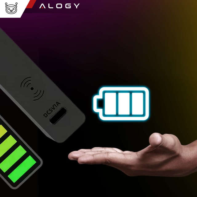 Alogy Lampa Smart LED Lamp RGB Lampka świecąca w rytm muzyki Kolorowa Lista Gaming Czarny