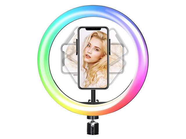 Alogy Lampa pierścieniowa 10 cal RGB do zdjęć makijażu z pilotem