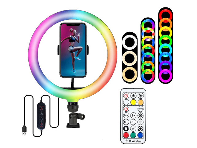 Alogy Lampa pierścieniowa 10 cal RGB do zdjęć makijażu z pilotem