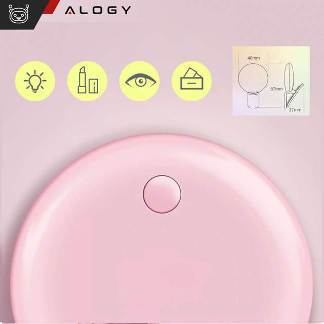 Alogy Lampka LED Mini Selfie Light do nagrywania robienia zdjęć do telefonu z klipsem Różowa