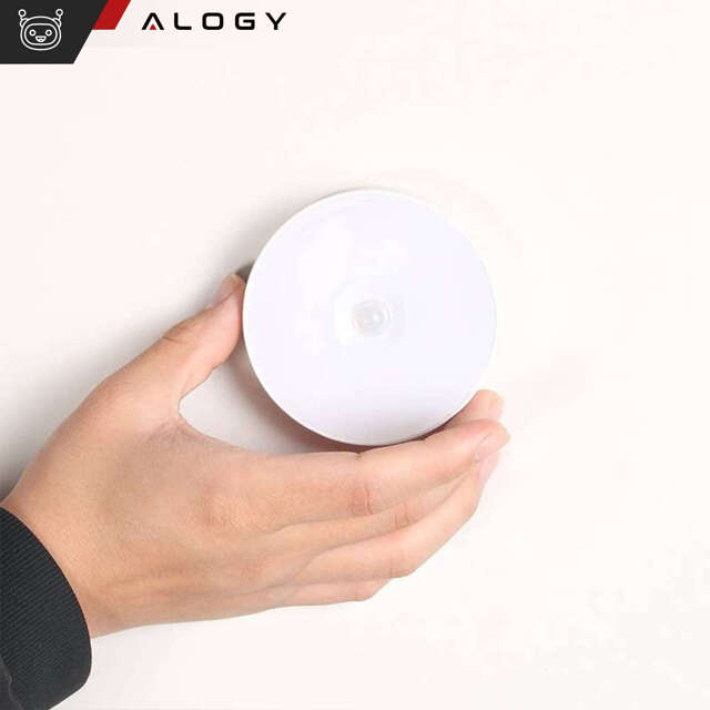 Alogy Lampka LED z czujnikiem ruchu Sensor Light Bezprzewodowa lampa nocna oświetlenie meblowe Światło ciepłe