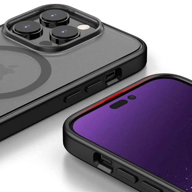 Alogy MagCase do MagSafe Etui matowe obudowa z pierścieniem magnetycznym do Apple iPhone 13 Pro Czarne