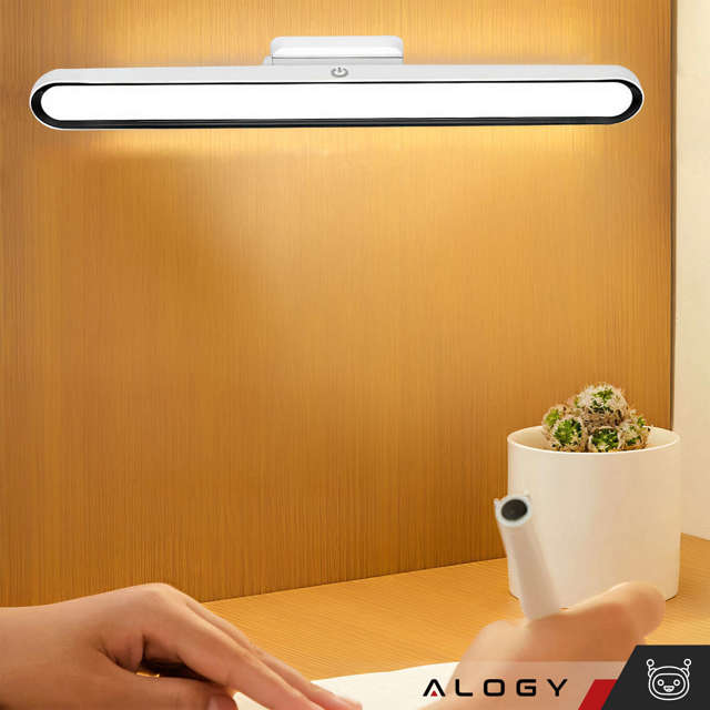 Alogy Magnetic LED Light Lampka listwa magnetyczna podszafkowa do montażu na ścianie biurku do kuchni pokoju pod szafkę Biała