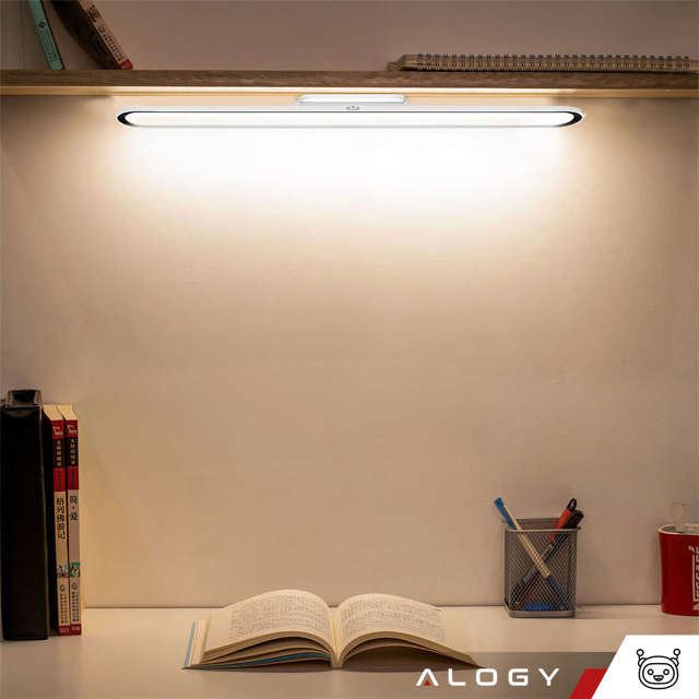 Alogy Magnetic LED Light Lampka listwa magnetyczna podszafkowa do montażu na ścianie biurku do kuchni pokoju pod szafkę Biała