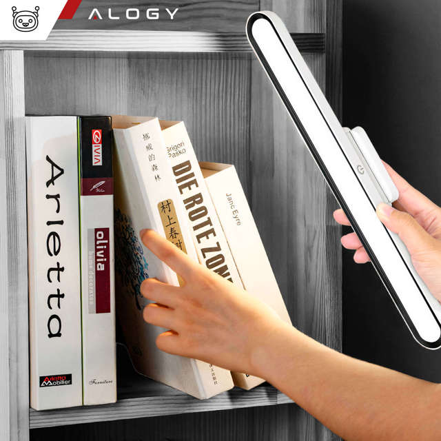 Alogy Magnetic LED Light Lampka listwa magnetyczna podszafkowa do montażu na ścianie biurku do kuchni pokoju pod szafkę Biała